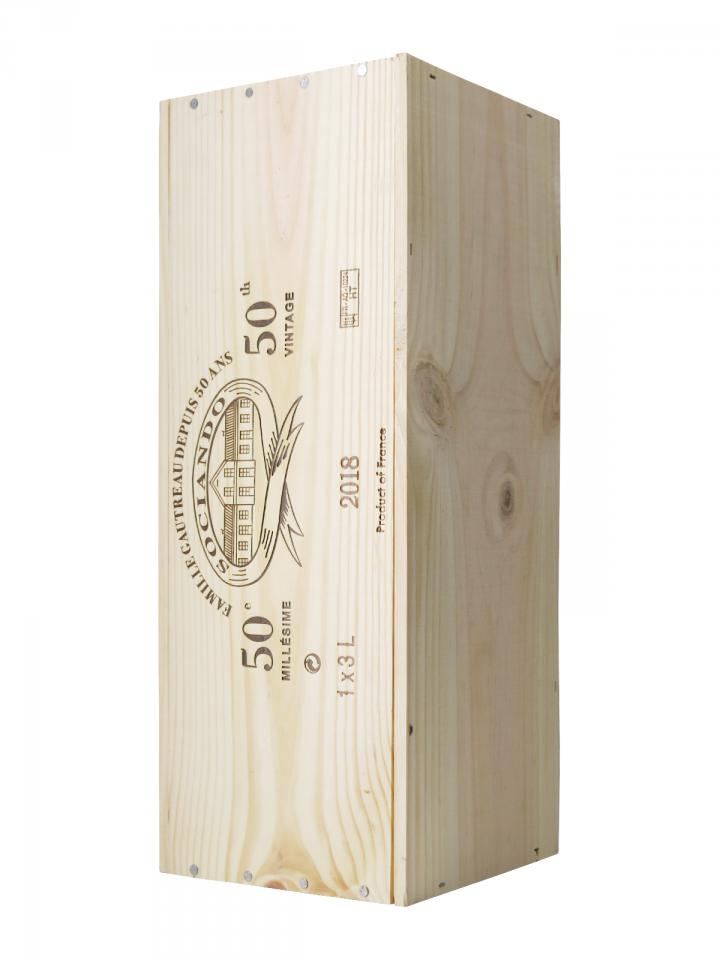 Château Sociando-Mallet 2018 Original wooden case of one double magnum (1x300cl)