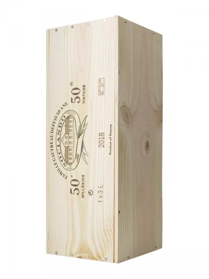Château Sociando-Mallet 2018 Original wooden case of one double magnum (1x300cl)